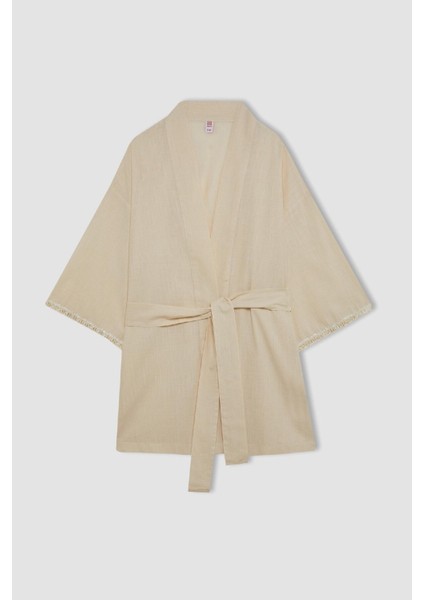 Regular Fit Pamuklu Kimono-Fall in Love D2746AXNS