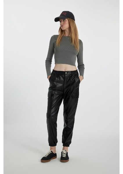 Coool Jogger Pantolon Suni Deri Beli Paçası Lastikli Kargo Cepli B0455AX23WN fırsatları