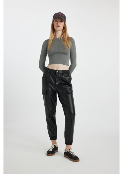 Coool Jogger Pantolon Suni Deri Beli Paçası Lastikli Kargo Cepli B0455AX23WN indirimleri