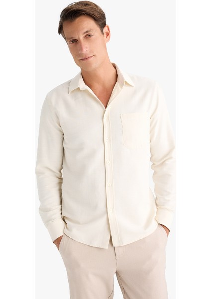 Regular Fit Polo Yaka Pamuklu Uzun Kollu Gömlek D6100AX25SP