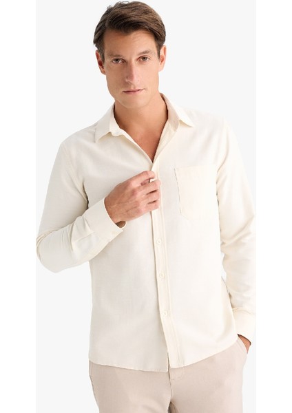 Regular Fit Polo Yaka Pamuklu Uzun Kollu Gömlek D6100AX25SP