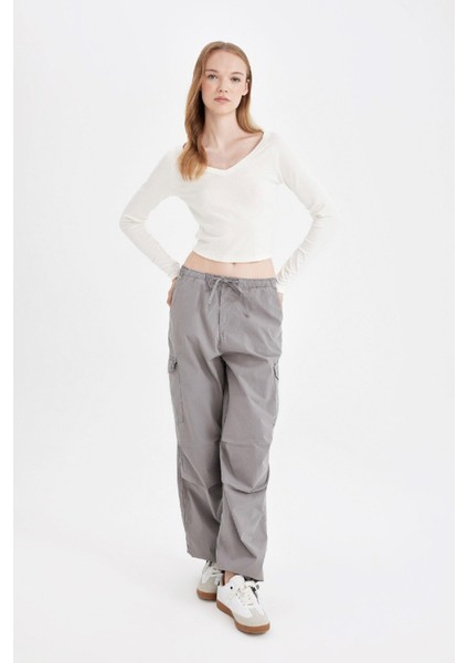 Coool Paraşüt Poplin Pantolon Basic Düz Cepli Beli Lastikli A6266AX24AU
