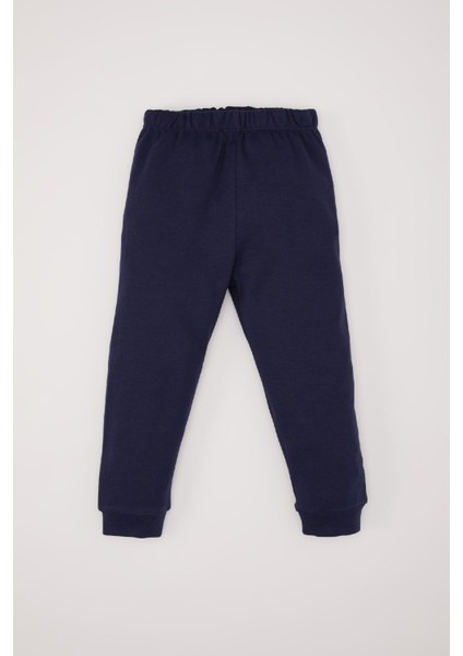 Erkek Bebek Pijama Takımı Uzay Baskılı Uzun Kollu Üst Beli Lastikli Uzun Alt D9068A525SP