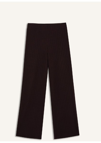Wide Leg Geniş Paça Eşofman Altı Normal Bel Fitilli Kaşkorse Kumaş Basic Düz B2405AX25SP