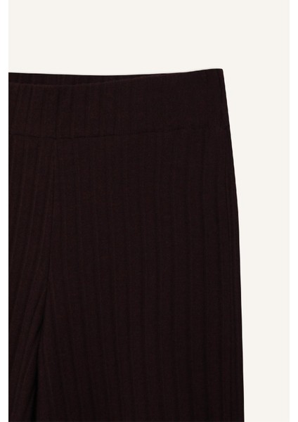 Wide Leg Geniş Paça Eşofman Altı Normal Bel Fitilli Kaşkorse Kumaş Basic Düz B2405AX25SP