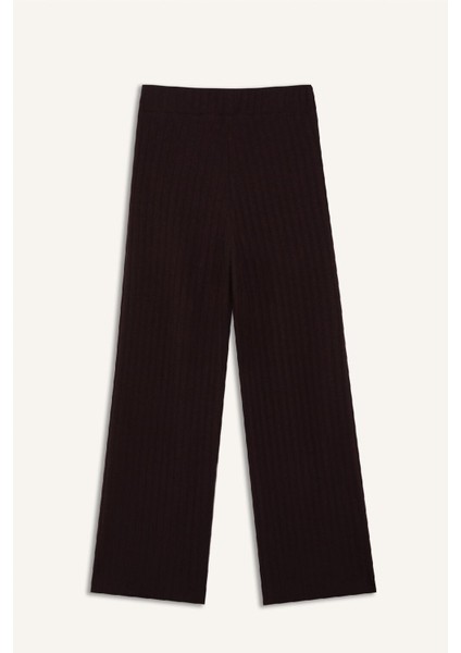 Wide Leg Geniş Paça Eşofman Altı Normal Bel Fitilli Kaşkorse Kumaş Basic Düz B2405AX25SP