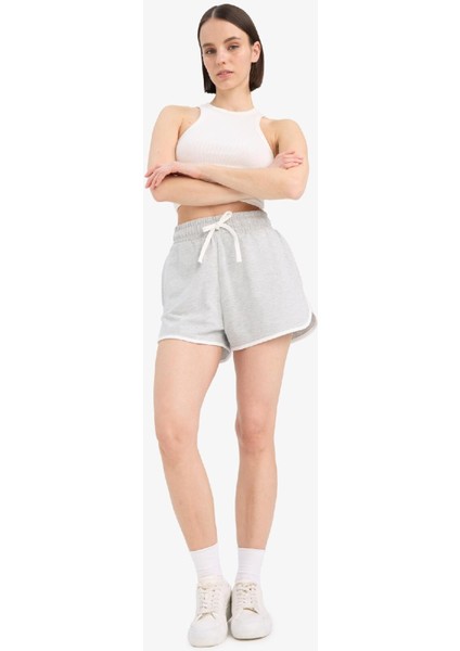 Coool Regular Fit Esnek Belli Bağcıklı Kalın Kumaş Mini Şort A6224AX25SM