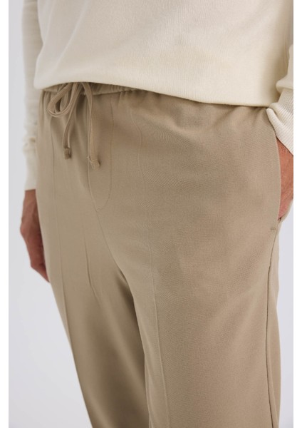 Yazlık Kumaş Jogger Pantolon Beli Bağcıklı Lastikli Düz Paça Cepli Her Yöne Esneyen A9943AX25SP
