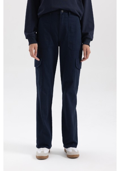 Kargo Cepli Geniş Paça Gabardin Pantolon B1259AX23AU