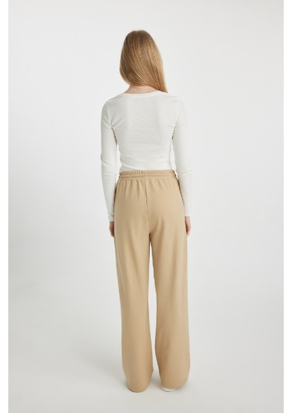 Coool Wide Leg Geniş Bol Paça Eşofman Altı Beli Lastikli Bağcıklı Cepli Basic Düz B3345AX23WN
