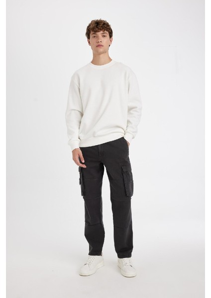 Pantolon Wide Leg Fit Geniş Kalıp Normal Bel Geniş Paça Kargo Cepli B1915AX24SP