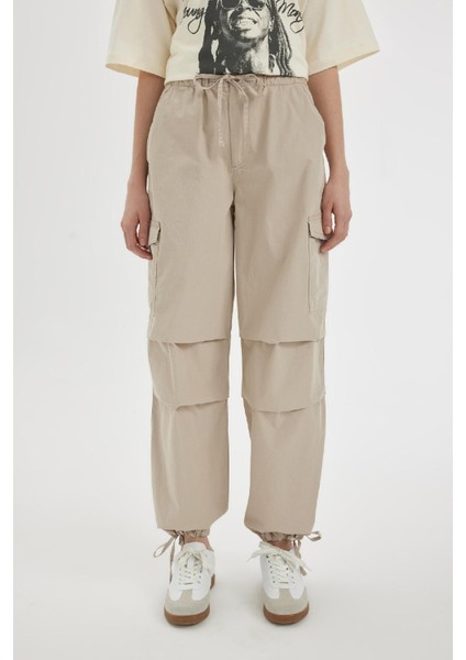 Coool Paraşüt Poplin Pantolon Basic Düz Cepli Beli Lastikli A6266AX24SP