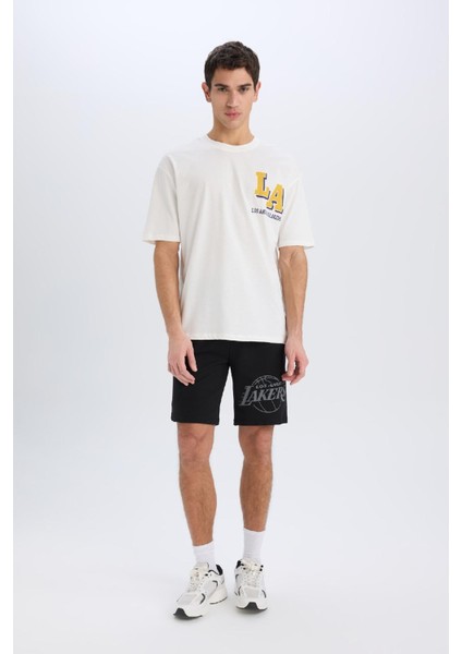 fit Nba Los Angeles Lakers Standart Fit Kısa Paça ŞORT B3920AX25SP