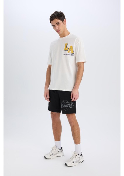fit Nba Los Angeles Lakers Standart Fit Kısa Paça ŞORT B3920AX25SP