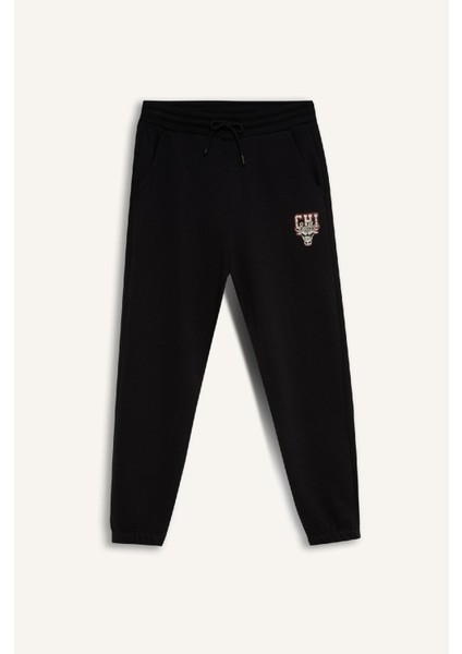 Fit Kalın Jogger Eşofman Altı NBA Chicago Bulls Standart Fit Cepli Beli Bağcıklı Lastikli Paça D3251AX24WN