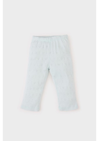 Kız Bebek Pijama Takımı Ribana Uzun Kollu Üst Beli Lastikli Uzun Alt E0766A525SP