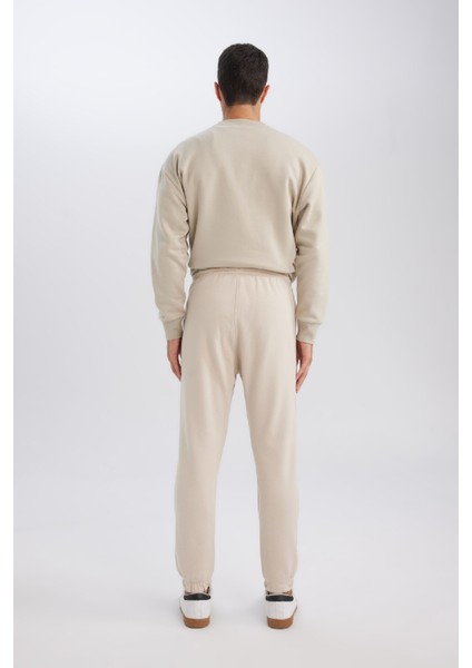 Jogger Eşofman Altı Standart Fit Basic Düz Beli Bağcıklı Lastikli Paça Cepli A6468AX24AU