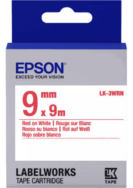 Epson Label Cartridge Standard LK-3WRN Red/white 9mm (9m)