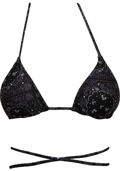 Regular Fit Şal Desenli Bikini Üstü-Fall in Love C3176AX24SM