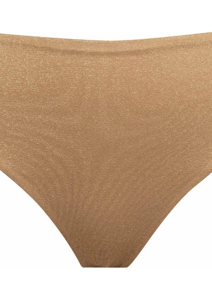 Regular Fit Parlak Kumaş Yüksek Bel Bikini Altı-Fall in Love C3180AX24SM