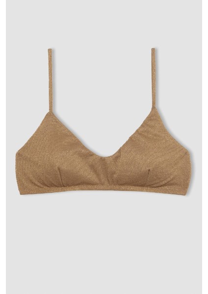 Regular Fit Parlak Kumaş Bikini Üstü-Fall in Love C3181AX24SM