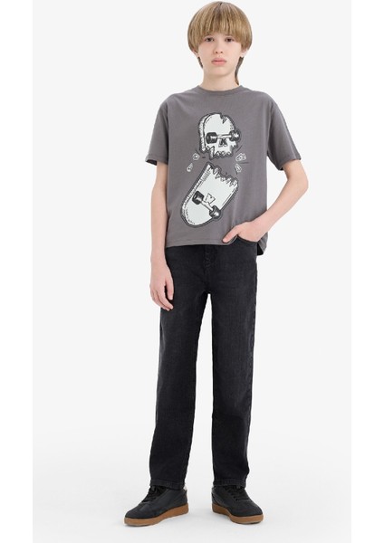 Erkek Çocuk Bisiklet Yaka Kaykay Baskılı Kısa Kollu Tişört D9293A825SM fiyatları