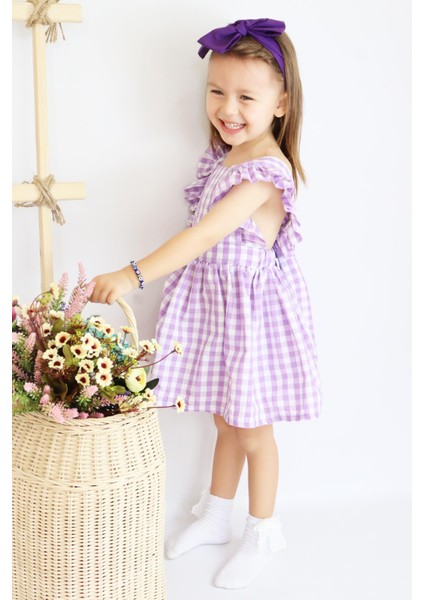 Kız Çocuk Violetta Elbise Bandana Takım / Mor modelleri