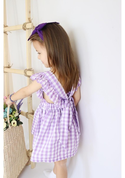 Kız Çocuk Violetta Elbise Bandana Takım / Mor fırsatları