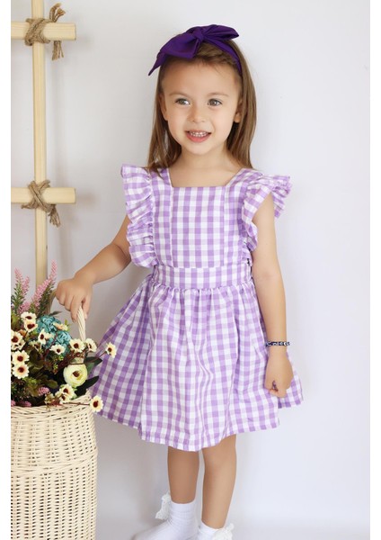 Kız Çocuk Violetta Elbise Bandana Takım / Mor indirimleri