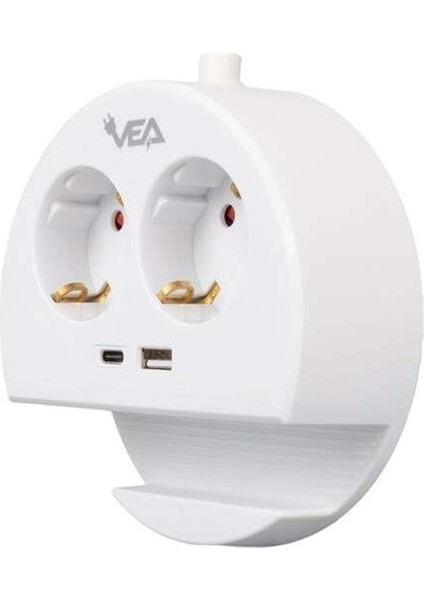 2li USB + Type-C Girişli Telefon Standlı 1.5 Metre Grup Priz Ve- G1102C (4886) modelleri