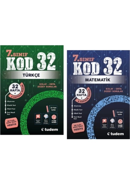 Tudem Yayınları 7.sınıf Kod 32 Türkçe - Matematik