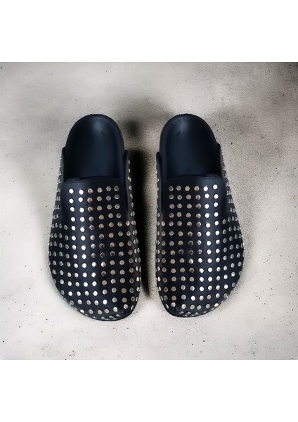 Siyah Deri&trok Slipper