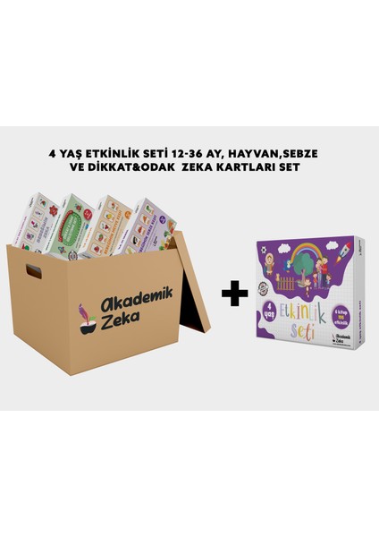 4 Yaş Etkinlik Seti , 12-36 Ay, Dikkat&odak Geliştirme, Sebzeler, Meyveler Zeka Kartları