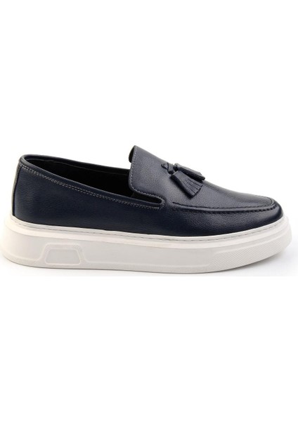 Lacivert Leather Erkek Loafer Ayakkabı E01080107603