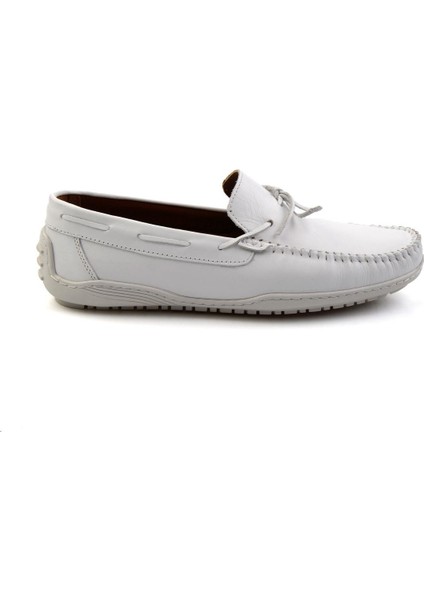 Beyaz Leather Erkek Loafer Ayakkabı E01082020143