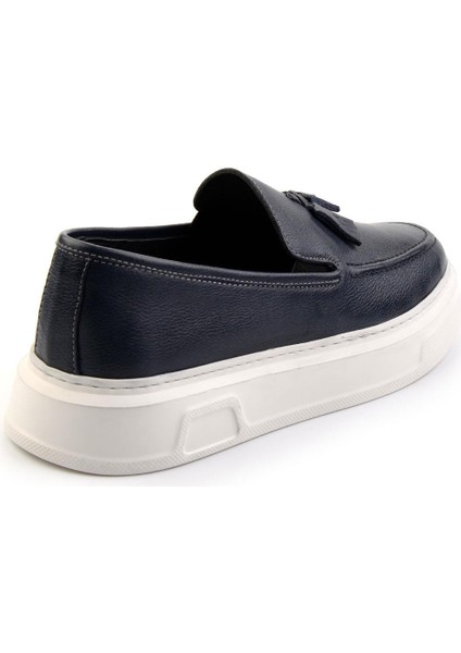 Lacivert Leather Erkek Loafer Ayakkabı E01080107603