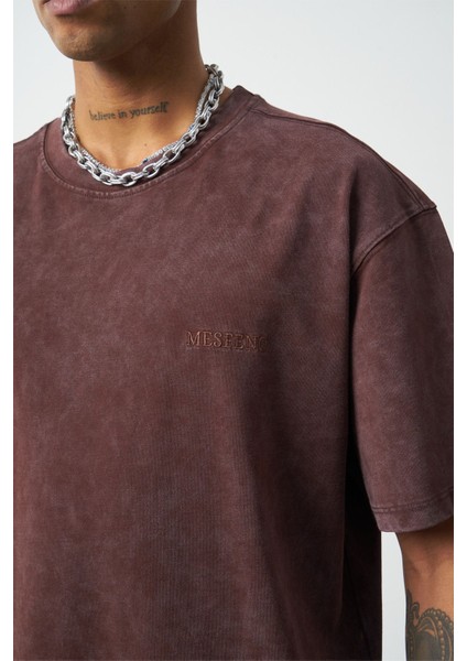 Efektli Yıkamalı Boxy Fit Premium T-Shirt indirimleri