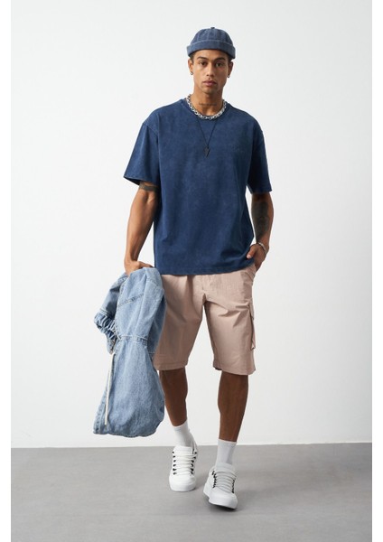 Efektli Yıkamalı Boxy Fit Premium T-Shirt