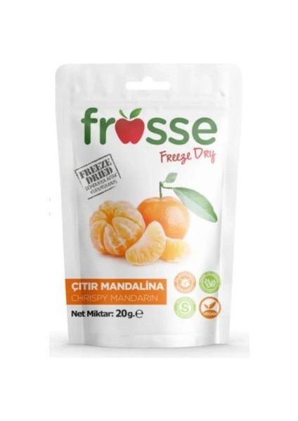 Mandalina Kıtırı - Freeze Dried - Üretici Firmadan Dondurularak Kurutulmuş Mandalina Cipsi 20 gr