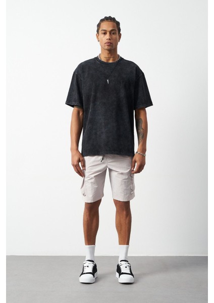 Efektli Yıkamalı Boxy Fit Premium T-Shirt