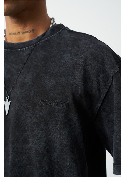Efektli Yıkamalı Boxy Fit Premium T-Shirt
