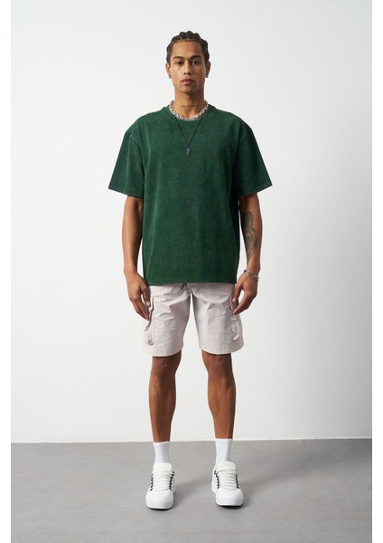 Efektli Yıkamalı Boxy Fit Premium T-Shirt