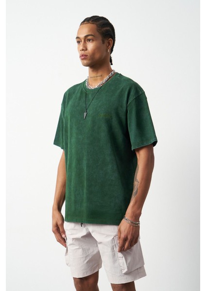 Efektli Yıkamalı Boxy Fit Premium T-Shirt