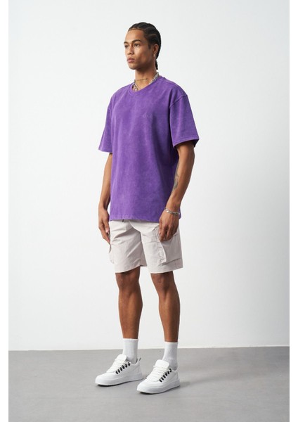 Efektli Yıkamalı Boxy Fit Premium T-Shirt