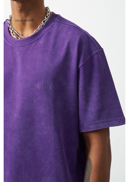 Efektli Yıkamalı Boxy Fit Premium T-Shirt