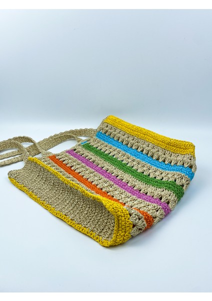 Renkli Hasır Çanta