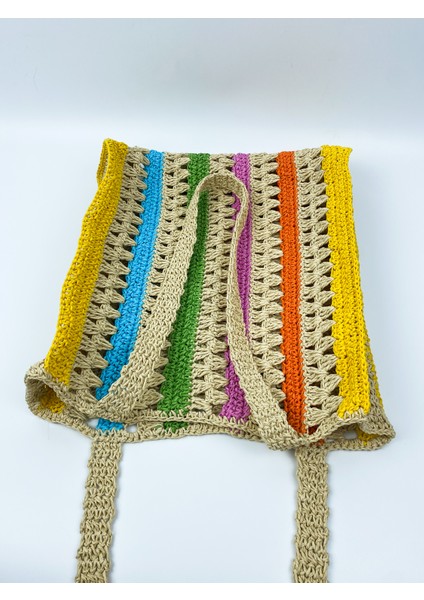 Renkli Hasır Çanta modelleri