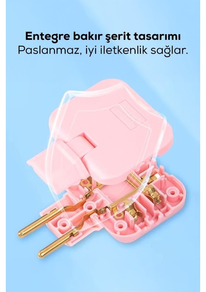 Katlanabilir 3 Girişli Çoklu Priz Adaptörü