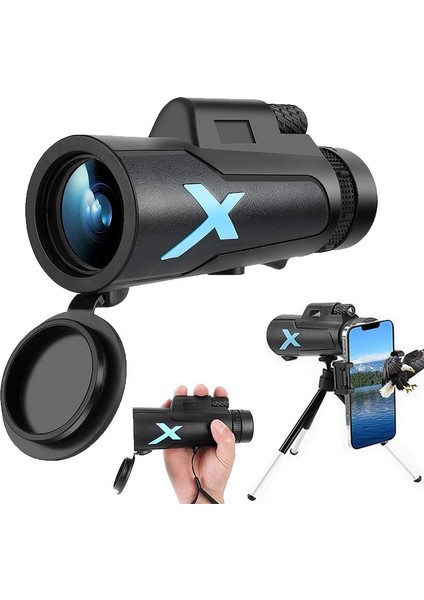 12X50 Hd Zoom Monoküler Teleskop Uzun Menzilli Tripod Ile Telefon Klip Kamp Için (Yurt Dışından)
