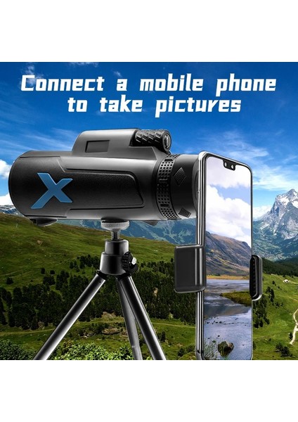 12X50 Hd Zoom Monoküler Teleskop Uzun Menzilli Tripod Ile Telefon Klip Kamp Için (Yurt Dışından) fırsatları